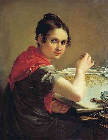 Vasily Tropinin The Gold-Embroideress, Spain oil painting art